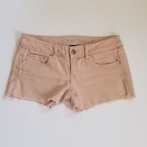 AEO Raw Hem Faded Pink Stretch Shorts Sz 4